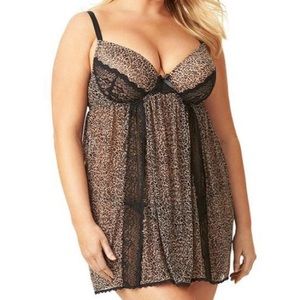 OLGA Flirty Leopard Animal Print Babydoll